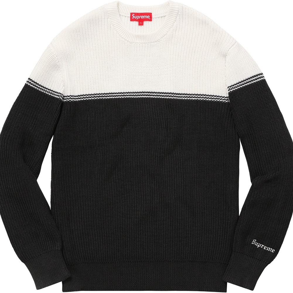 Supreme Alpine Sweater 17SS in black and white, all cotton
